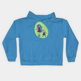 Mom dancing with daughter Kids Hoodie